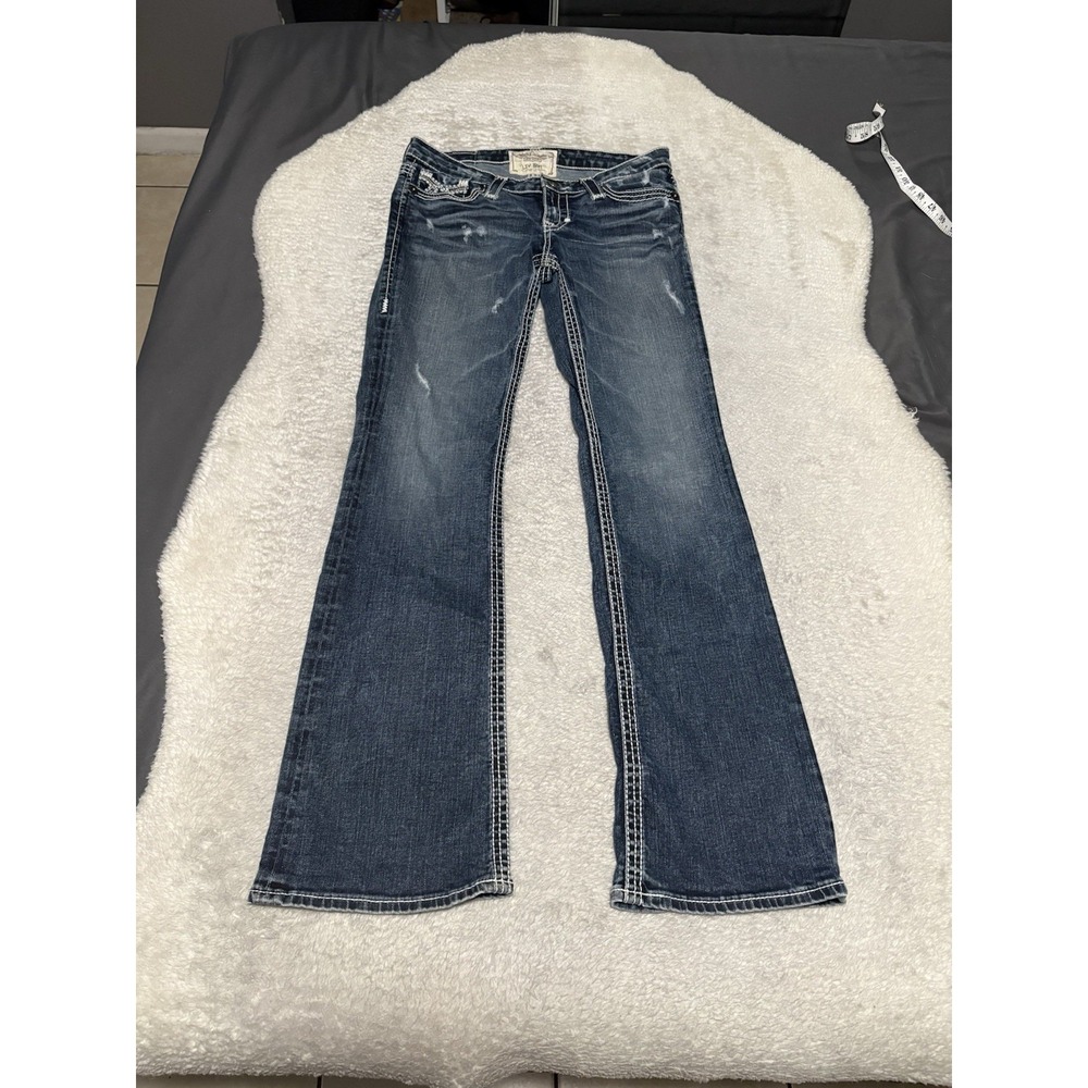 Big Star Liv Bootcut Women's Blue Denim Jeans 27R Western 27x32 Low Rise Y2K